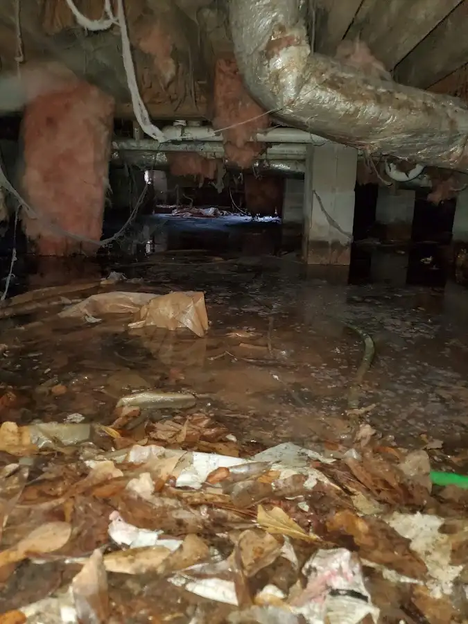 Crawl space flood assessment for Commercial Water Damage Restoration in Mountainside