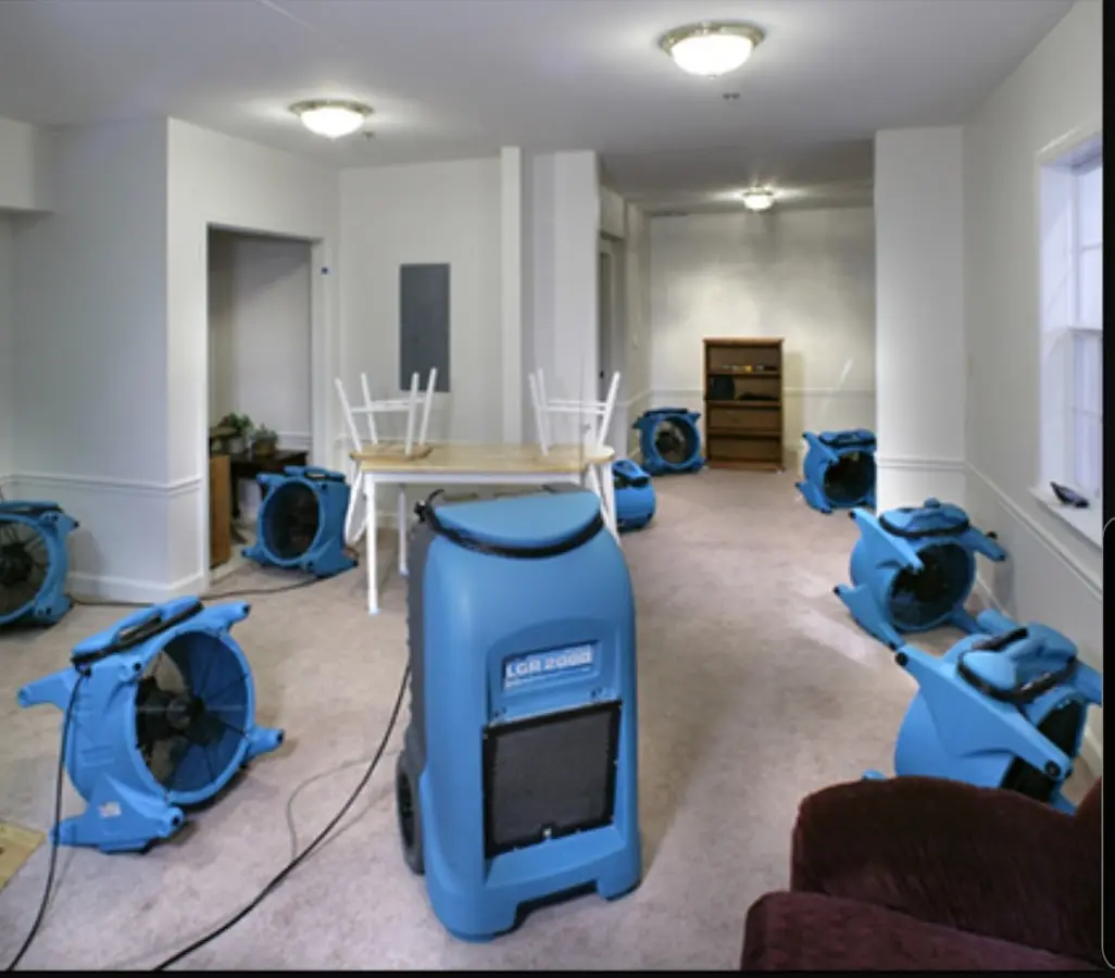 Air movers and dehumidifier setup for Water Extraction & Removal in Mountainside